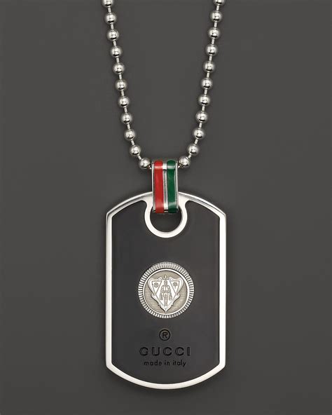 gucci dog tag necklace men